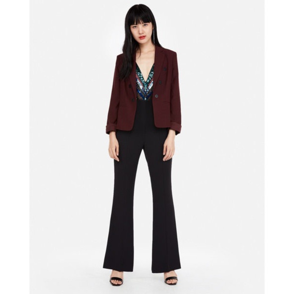 Express Cropped Double Breasted Boyfriend Blazer